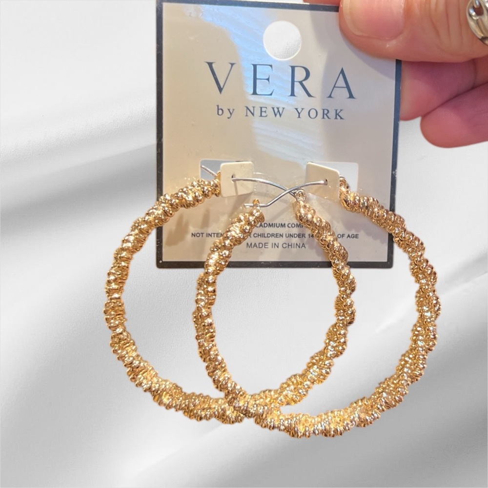 Gold Hoop Earrings Bouti Vera by New York New!